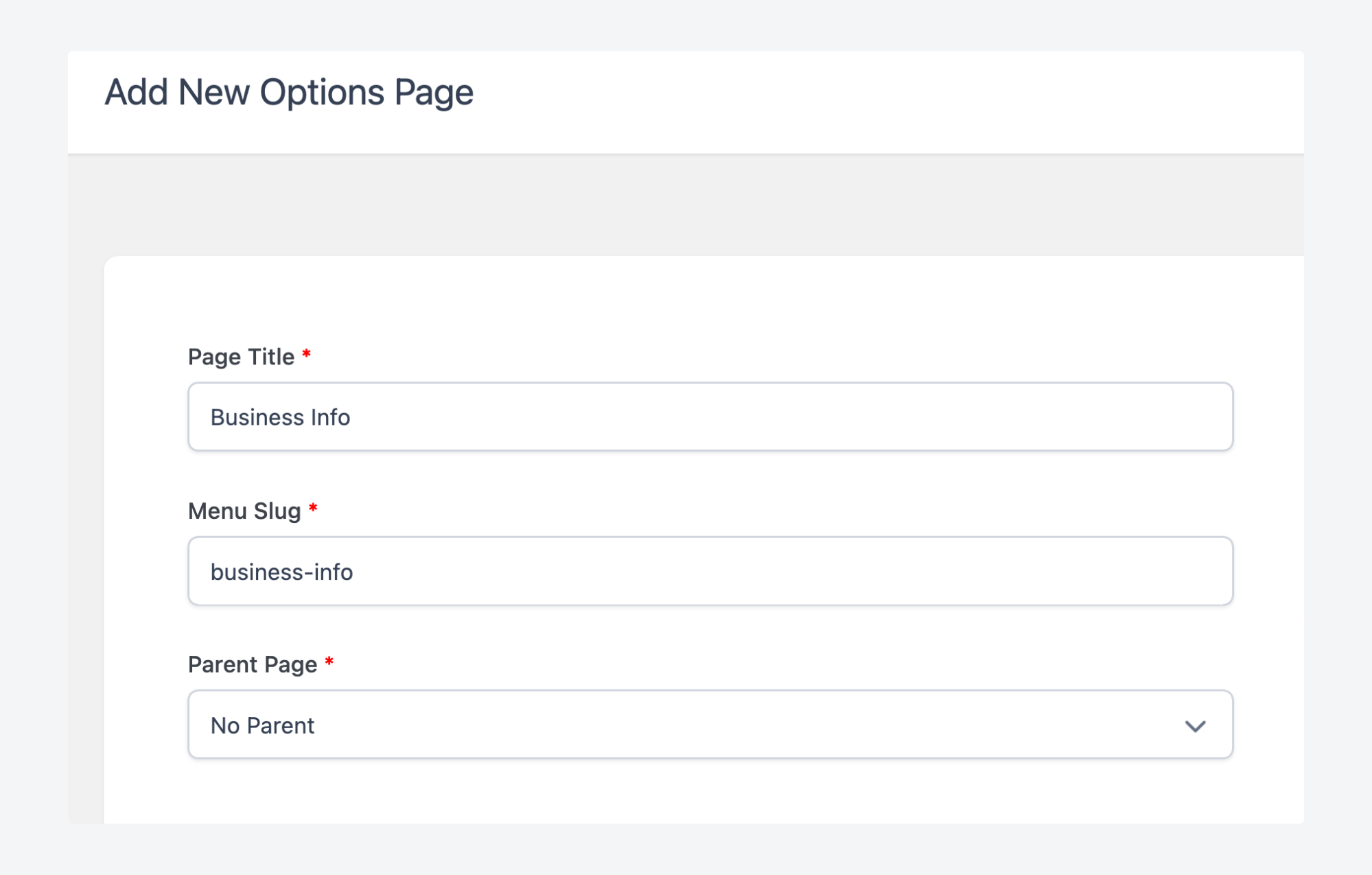 Creating an ACF Options Page for business info